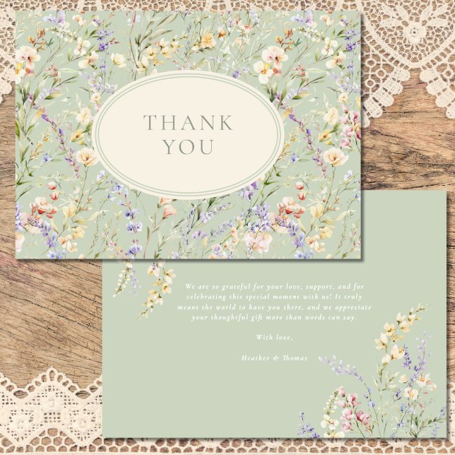 Carte de remerciements de Baby shower fleur sauvag (Créateur téléchargé)