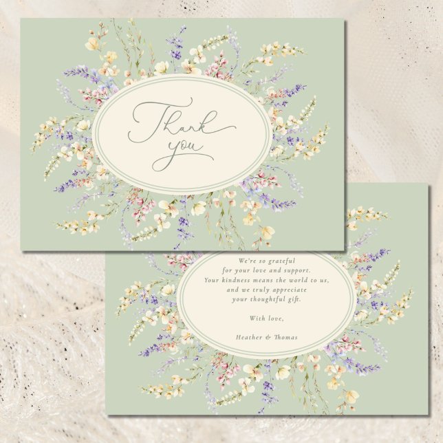 Carte de remerciements de Baby shower fleur sauvag (Créateur téléchargé)