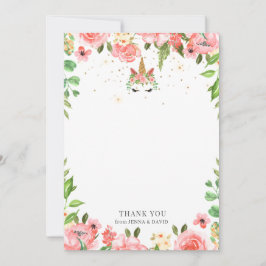carte de remerciements de Baby shower floral à lic
