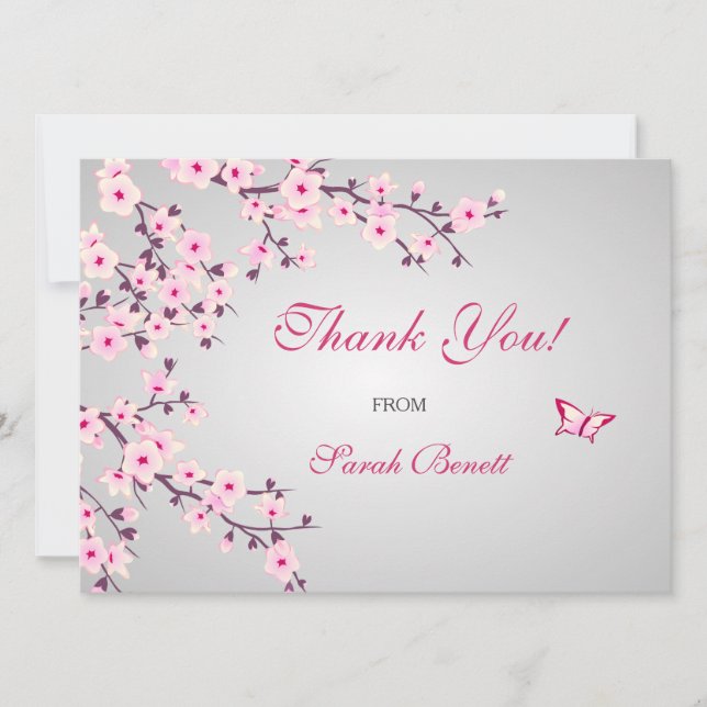 Carte de remerciements de Baby shower Floral Fleur (Devant)
