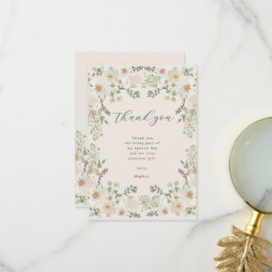 Carte de remerciements de Baby shower floral ivoir