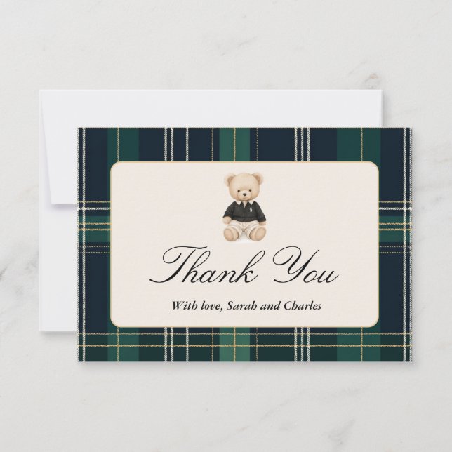 Carte de remerciements de Baby shower garçon de lu (Devant)