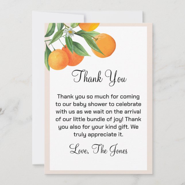Carte de remerciements de Baby shower Little Cutie (Devant)