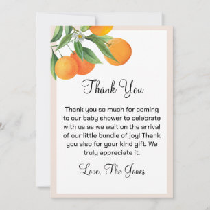 Carte de remerciements de Baby shower Little Cutie
