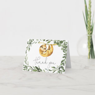 Carte de remerciements de Baby shower maman Sloth