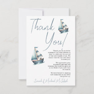 Carte de remerciements de Baby shower nautique
