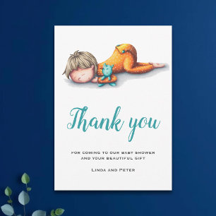 Carte de remerciements de Baby shower neutre entre