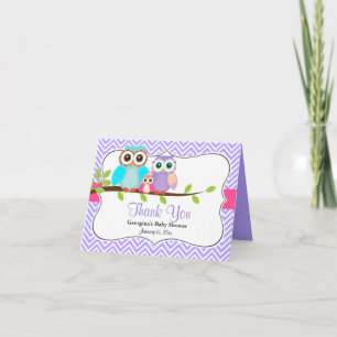 Carte de remerciements de Baby shower pour filles 