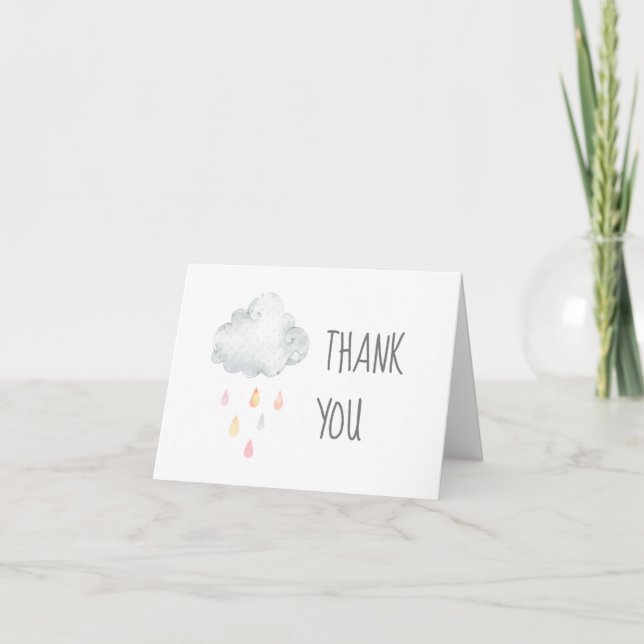 Carte de remerciements de Baby shower pour filles  (Devant)