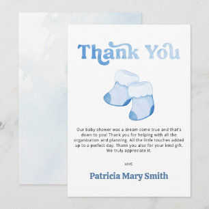 Carte de remerciements de Baby shower pour garçons