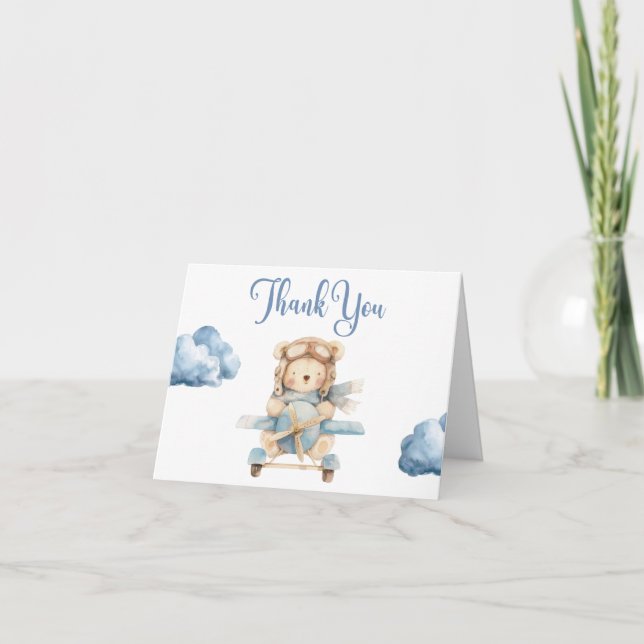 Carte de remerciements de Baby shower pour ours en (Devant)