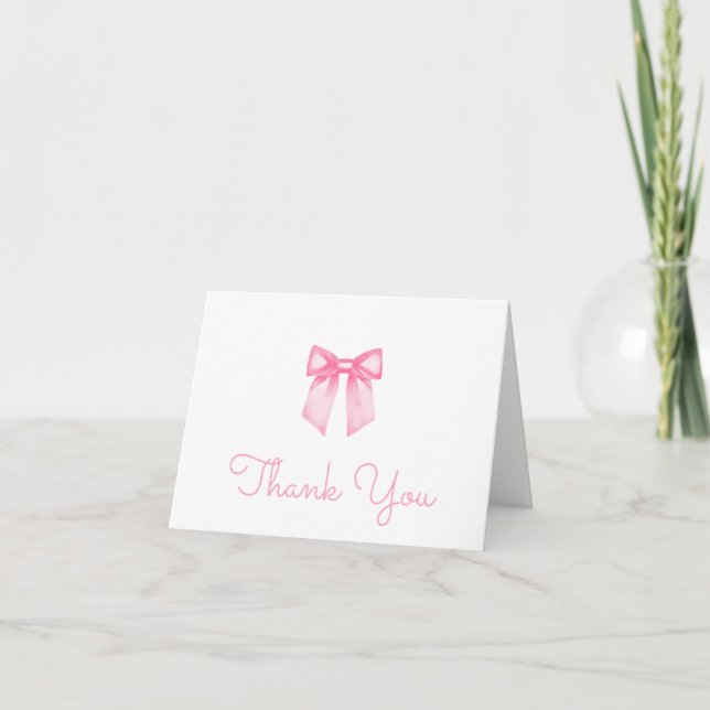 Carte de remerciements de Baby shower rose moderne (Devant)
