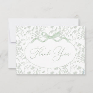 Carte de remerciements de Baby shower Sage Toile