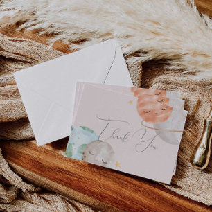 Carte de remerciements de Baby shower spatial pour