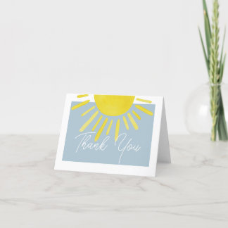 Carte de remerciements de Baby shower Sun Sunshine
