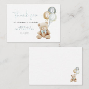 Carte de remerciements de Baby shower Teddy Bear