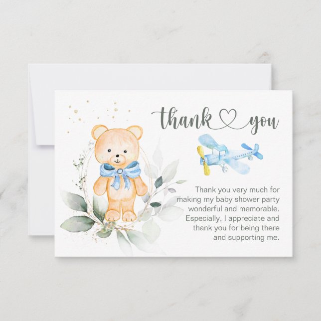 Carte de remerciements de Baby shower Teddy Bear (Devant)
