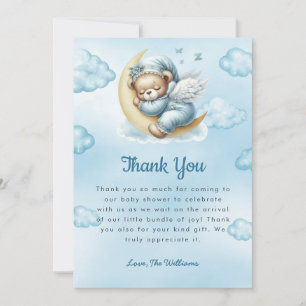 Carte de remerciements de Baby shower Teddy Bear