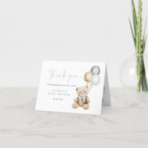 Carte de remerciements de Baby shower Teddy Bear