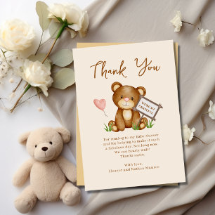 Carte de remerciements de Baby shower Teddy Bear