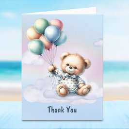 Carte de remerciements de Baby shower Teddy Bear