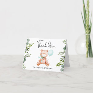 Carte de remerciements de Baby shower Teddy Bear