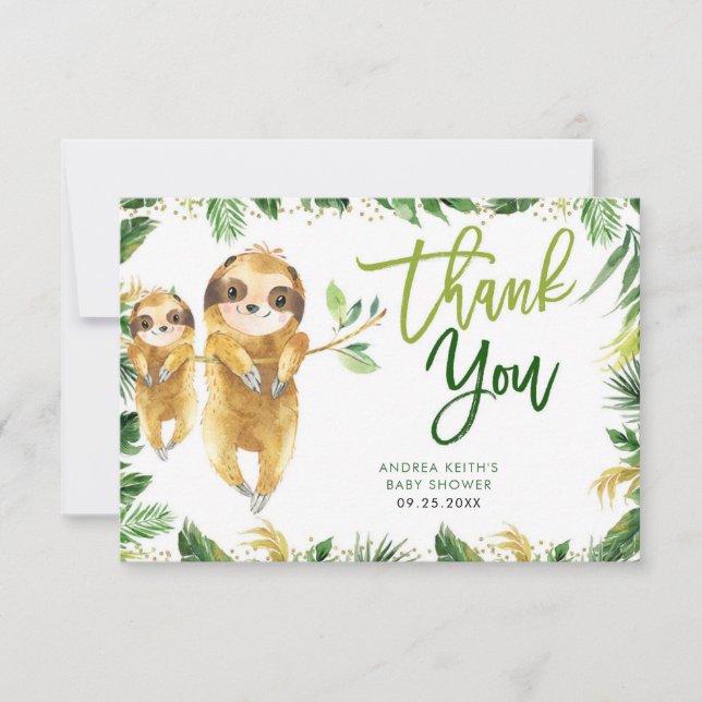 Carte de remerciements de Baby shower Tropical Boy (Devant)