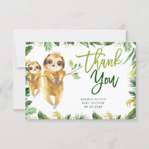 Carte de remerciements de Baby shower Tropical Boy
