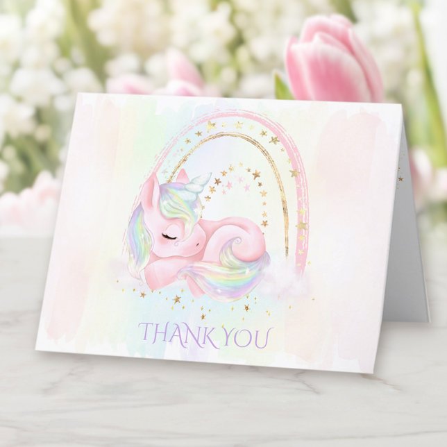 Carte de remerciements de Baby shower Unicorn (Unicorn Baby Shower Thank You Card )