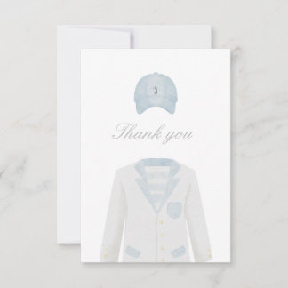 Carte de remerciements de baby shower uniforme de 