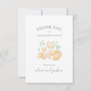 Carte de remerciements de Baby shower Watercolor F