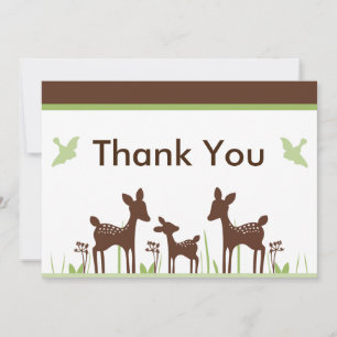 Carte de remerciements de Baby shower Willow Deer