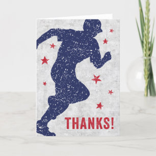 Carte de remerciements de baseball avec garçon cou