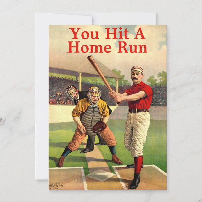 Carte de remerciements de baseball de l'époque vic (Devant)