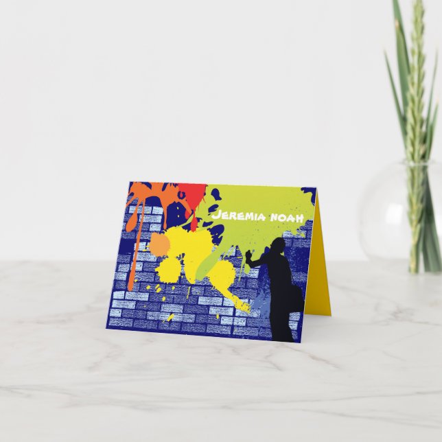 Carte de remerciements de bat mitzvah de barre (Devant)