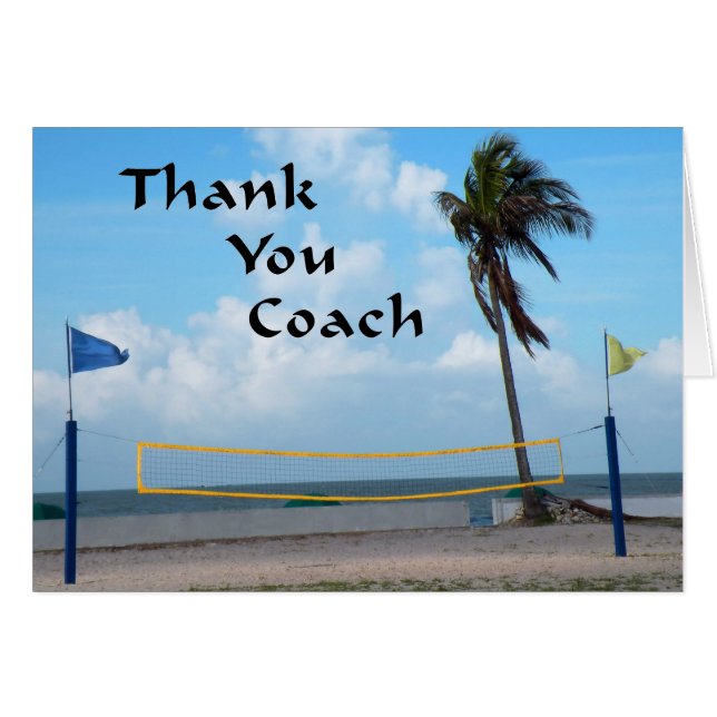Carte de remerciements de Beach Volleyball Coach (Devant horizontal)