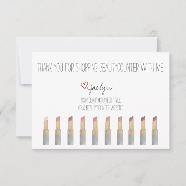 Carte de remerciements de beauté dessinée à la mai (Devant)