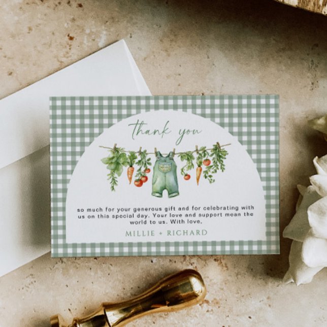 Carte de remerciements de bébé cultivé localement  (Créateur téléchargé)