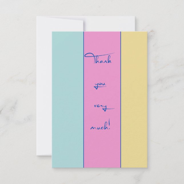 Carte de remerciements de bloc couleur (Devant)