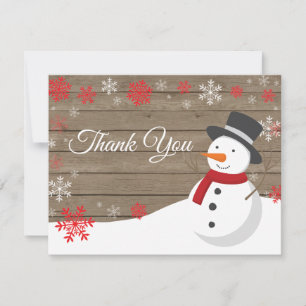Carte de remerciements de bonhomme de neige de