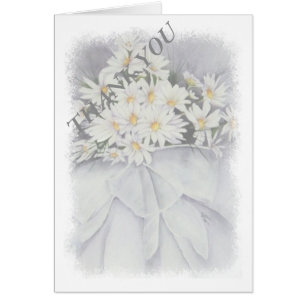 CARTE DE REMERCIEMENTS DE BOUQUET BLANC DAISY