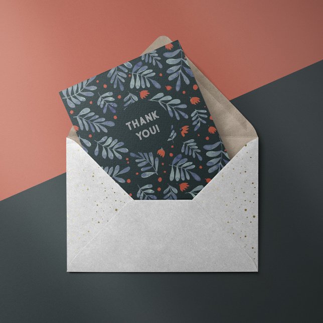 Carte de remerciements de branches gris chic (Créateur téléchargé)