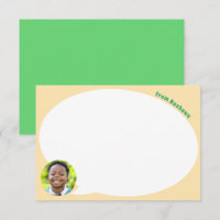 Carte de remerciements de bulle verte de la photo 