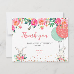 Carte de remerciements de Bunny Floral