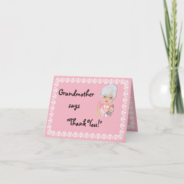 Carte de remerciements de cadeau de baby shower de (Devant)