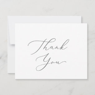 Carte de remerciements de calligraphie argentée dé