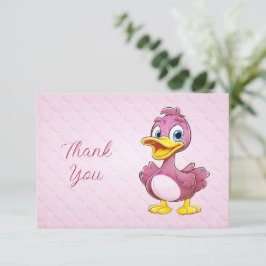 Carte de remerciements de canard rose