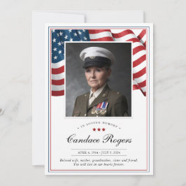 Carte de remerciements de carte commémorative patr