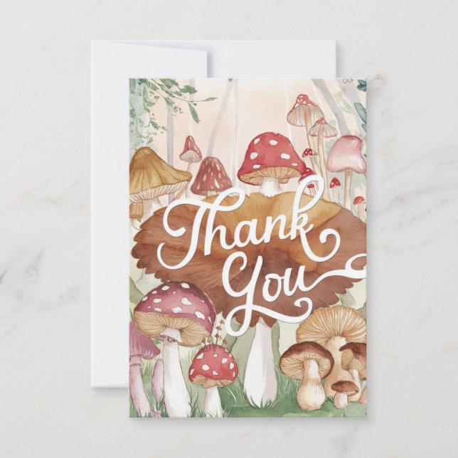 Carte de remerciements de champignons de la Forêt  (Devant)