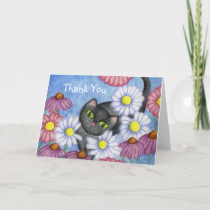 Carte de remerciements de chat Daisy